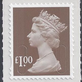 U2934  £1.00 bistre brown  'M14L'  DLR   U/M  (MNH)
