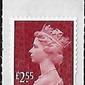 U2962  £2.55  deep rose red  'M17L'  plain backing     DLR  (MNH)