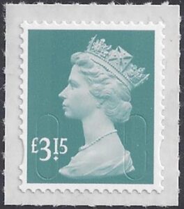 U2968 £3.15 dull blue-green 'M15L' DLR U/M (MNH)