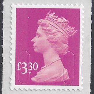 U2969  £3.30 bright magenta   'M15L'    DLR  U/M  (MNH)