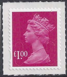 U2933 £1.00 magenta 'M12L' DLR U/M (MNH)