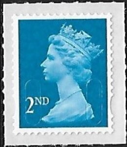 U2995  2nd Bright blue CB 'MA17' plain backing paper  DLR  U/M (MNH)