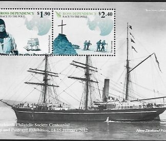 2012 Ross Dependency.  MS.132 Christchurch Philatelic Society Cent. Stamp & Postcard Exh. mini sheet U/M (MNH)