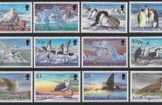 1998 British Antarctic.   SG.290-301 Birds definitives set 12 values U/M (MNH)