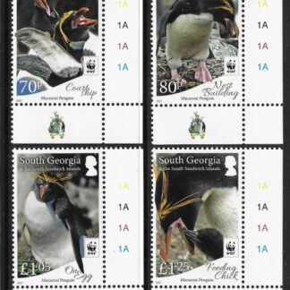 2017 South Georgia.  SG.692-5   Macaroni  Penguins WWF set 4 values U/M (MNH)