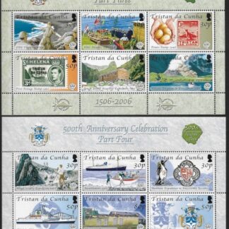2006 Tristan Da Cunha.  MS865  500th Anniversary of Discovery of Tristan Da Cunha. 2nd series. mini sheets (2) U/M (MNH)