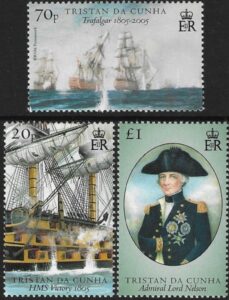 2005 Tristan Da Cunha. SG.846-8 Bicentenary of Battle of Trafalgar (2nd series) set 3 values. U/M (MNH)