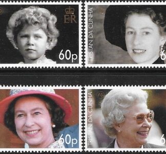 2006 Tristan Da Cunha. SG.860-3  80th Birthday of Queen Elizabeth II set 4 values U/M (MNH)