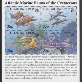 1997 Tristan Da Cunha. MS610  Atlantic Marine Fauna (1st series) Cretaceous Period. mini sheet. U/M (MNH)