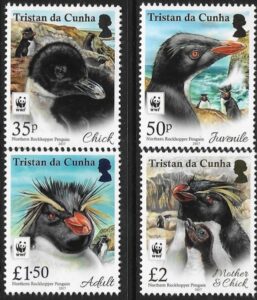 2017 Tristan Da Cunha. SG.1209-12 Northern Rockhopper Penguin WWF set 4 values U/M (MNH)
