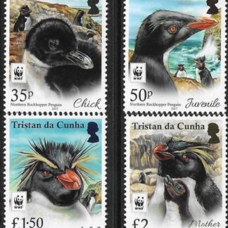 2017 Tristan Da Cunha. SG.1209-12  Northern Rockhopper Penguin WWF  set 4 values U/M (MNH)
