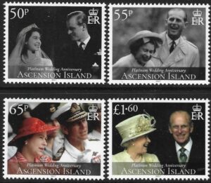 2017 Ascension Island. SG.1270-3 Platignum Wedding set 4 values U/M (MNH)