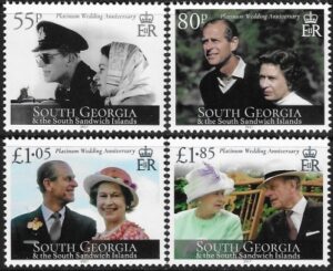 2017 South Georgia. SG.697-700 Platinum Wedding. set 4 values U/M (MNH)