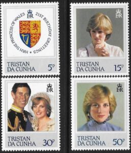 1982 Tristan Da Cunha. SG.327-30 21st Birthday Princess Wales. 4 values U/M (MNH)