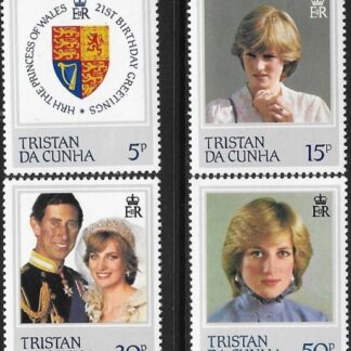 1982  Tristan Da Cunha.  SG.327-30  21st Birthday Princess Wales.  4 values U/M (MNH)