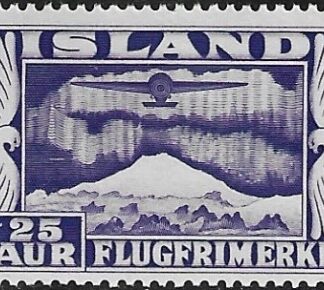 1934 Iceland  SG.210a  'Air'  25a violet  perf 14  U/M (MNH)