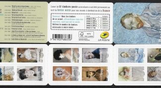 2016  France.  SG.5951-62  Art Portraits - booklet stamps. set 10 values  U/M (MNH)