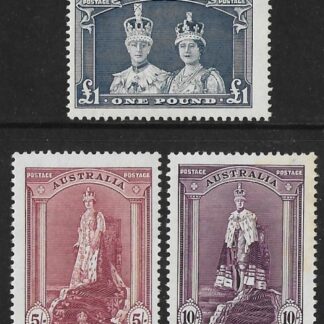 1938  Australia.  SG.176-78 Robes. Lightly mounted mint.