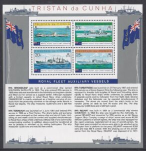 1978 Tristan da Cunha. MS.254 Royal Fleet Auxillary Vessels. mini sheet. U/M (MNH)