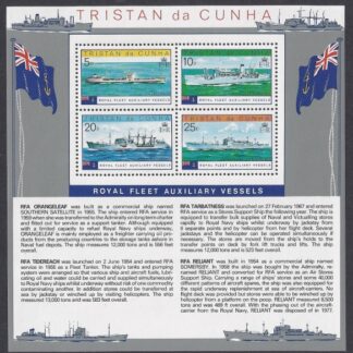 1978  Tristan da Cunha.  MS.254  Royal Fleet Auxillary Vessels.  mini sheet. U/M (MNH)