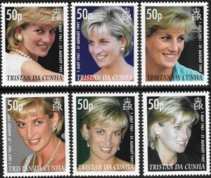 2007 Tristan da Cunha. SG.889-94 Tenth Death anniversary of Diana, Princes of Wales. set 6 values U/M (MNH)