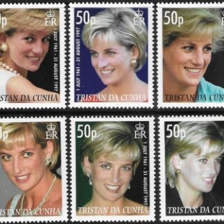 2007  Tristan da Cunha.  SG.889-94  Tenth Death anniversary of Diana, Princes of Wales. set 6 values U/M (MNH)