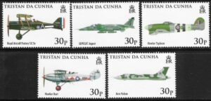 2008  Tristan da Cunha.  SG.907-11  90th Anniversary of The Royal Airforce. set 5 values U/M (MNH)