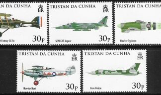2008  Tristan da Cunha.  SG.907-11  90th Anniversary of The Royal Airforce. set 5 values U/M (MNH)