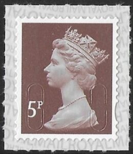 U2922  5p dull red brown 2B 'M17L'  SBP s/L   DLR U/M (MNH)
