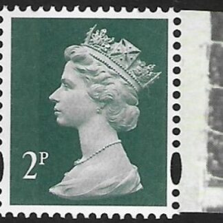 U3071  2p 2B deep green  'M13L'  'MPIL'  DY7  Walsall  U/M (MNH)