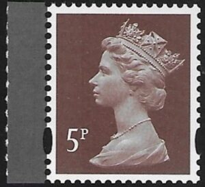 U3072a   5p deep reddish brown 'M15L'   'MPIL'  DY13  ISP U/M (MNH)