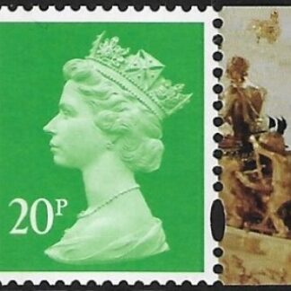 U3075  20p  2B  bright green 'M14L'  'MPIL'  DY10  Enschedé  (1)   U/M  (MNH)