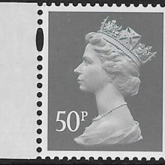 U3076  50p 2B grey  'M13L'  'MPIL'  (security perf at side top)  DY8  Enschedé   U/M (MNH)