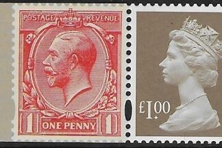 U3082  £1.00 2B bistre brown 'M14L'  'MPIL'   DY11 Enschedé  (2)  bolder value.  U/M (MNH)