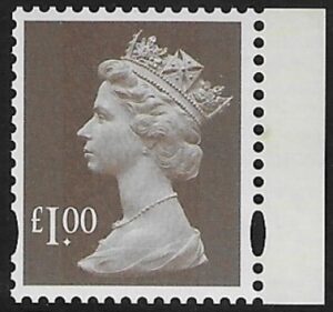 U3082  £1.00  2B bistre brown  'M15L'  'MPIL'   DY14 ISP  U/M (MNH)