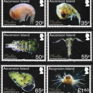 2017  Ascension Island.  SG.1274-9  Plankton  set 6 values U/M (MNH)