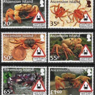 2018 Ascension Island.  SG.1280-5  Land Crabs. set 6 values U/M (MNH)