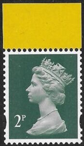 U3071a 2p  2B deep green 'M18L'      'M IL'  (missing 'P')  DY25 ISP  U/M (MNH)