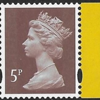 U3072b  5p  2B  dull reddish brown 'M18L'  'M_IL' (missing 'P')  DY25  ISP  U/M  (MNH)