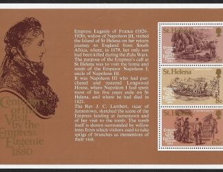 1980  St Helena  MS.361 Centenary of Empress Eugenie's Visit. Mini Sheet. U/M (MNH)