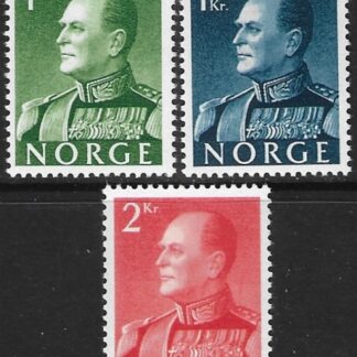 1969  Norway. SG485-7  King Olav V Phosphorised Paper  set 3 values U/M (MNH)