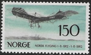 1962 Norway. SG.524 50th Anniversary of Norwegian Aviation. U/M (MNH)