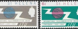 1965 St Helena. SG.197-8  ITU Centenary. set 2 values U/M (MNH)