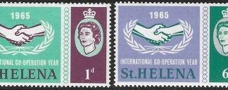 1965 St Helena.  SG.199-200  International Co-Operation Year. set 2 values U/M (MNH)