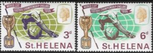 1966  St Helena.  SG.205-6  World Cup Football Championships.  set 2 values U/M (MNH)