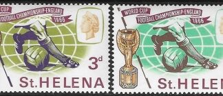 1966  St Helena.  SG.205-6  World Cup Football Championships.  set 2 values U/M (MNH)