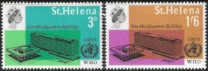 1966 St Helena.  SG.207-8  Inauguration of WHO Headquarters Geneva. set 2 values U/M (MNH)