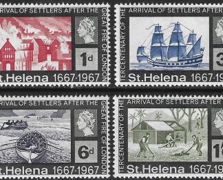 1967 St Helena.  SG.214-7  300th Anniv. of arrival Settlers after The Great Fire of London.  set 4 values U/M (MNH)