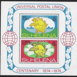 1974  St Helena.  MS.303  Centenary of UPU. mini sheet.  U/M (MNH)