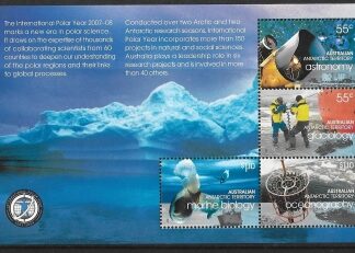 2008 Australian Antarctic.   MS.184 International Polar Year.  mini sheet U/M (MNH)
